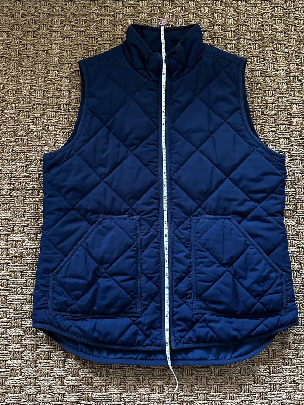 J. Crew Navy Quilted Zip-Up Vest
